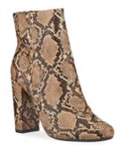 Bucasia Snake-print Leather Booties