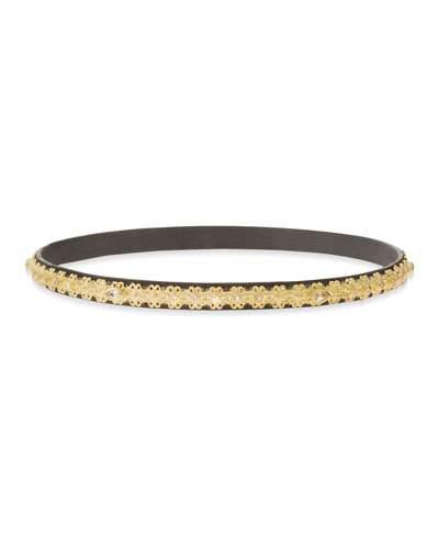 Old World Midnight & 18k Gold Carved Bangle