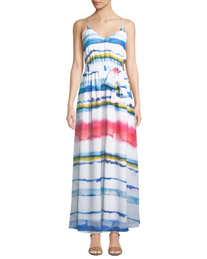 Tie-dye Striped Chiffon