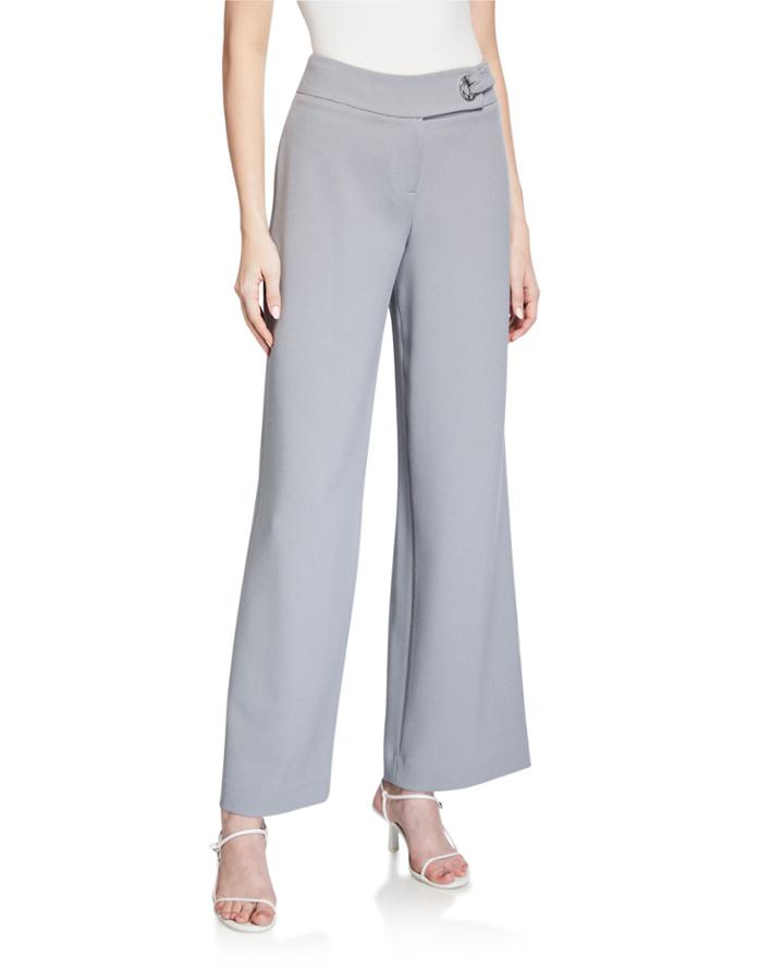 Wide-leg Pant With Grommet Detail