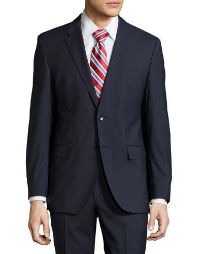 James/sharp Striped Modern-fit Suit, Dark Blue