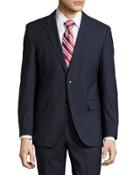 James/sharp Striped Modern-fit Suit, Dark Blue