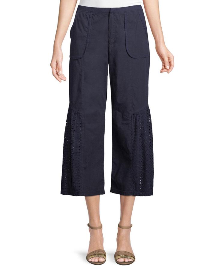 Rosetta Crochet-hem Cropped Pant