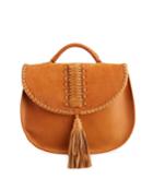 Leather-suede Top Handle Bag
