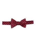 Houndstooth Silk Bow Tie, Pink