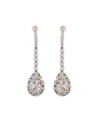 18k Rose Gold Diamond Heart-teardrop Earrings