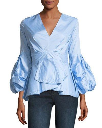 Candice V-neck Cotton Blouse