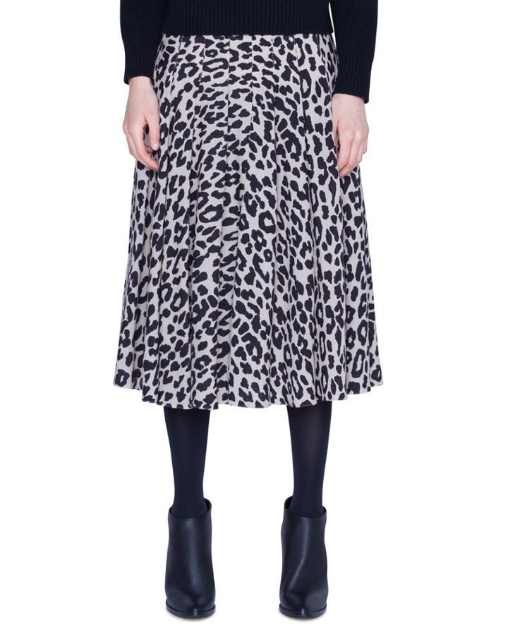 Leopard Print Wool Knee-length