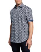 Men's Abstract-print Short-sleeve Woven