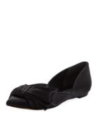 Simona Pleated Satin D'orsay Flat