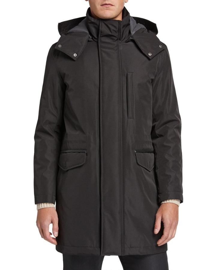 Men's Bonded Car Coat Hooded Parka