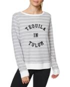 Tequila In Tulum Striped Pullover Top