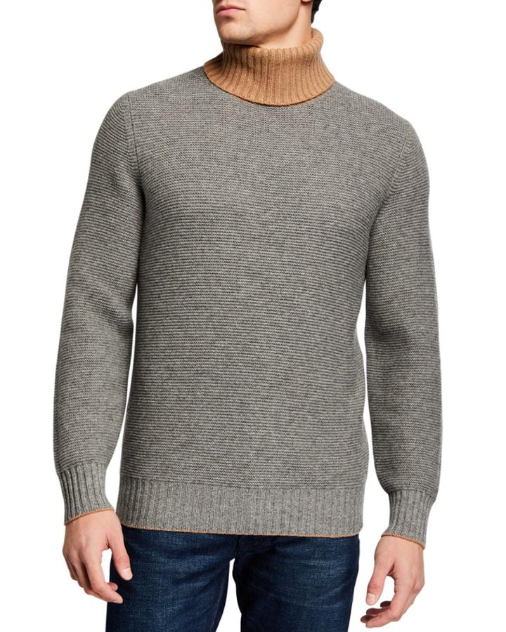 Men's Bi Color Turtleneck