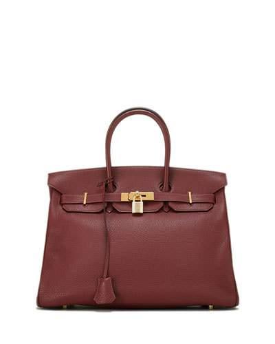 Vintage Rouge Birkin Togo Leather Satchel Bag, Red