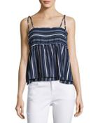 Dominic Striped Top, Navy