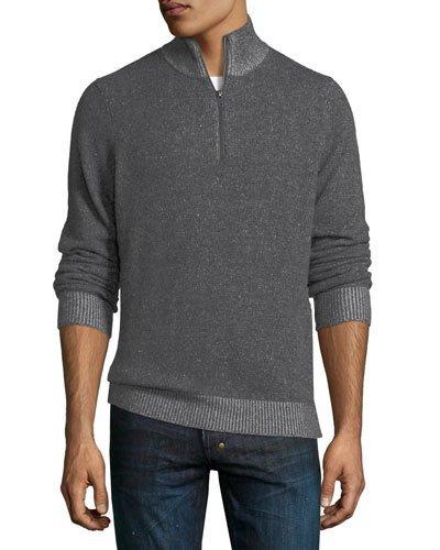 Cashmere Donegal Half-zip