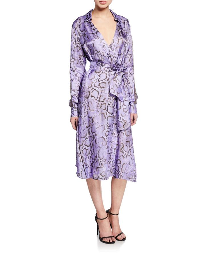 Amalia Snake-print Wrap Dress