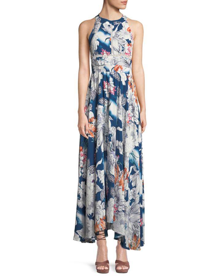 Alisa Floral-print High-neck