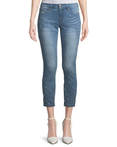 Pearlescent-embellished Boyfriend Jeans