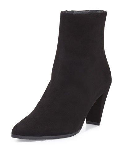 Apollo Suede Pointed-toe Bootie, Black