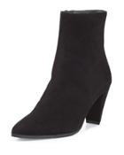 Apollo Suede Pointed-toe Bootie, Black