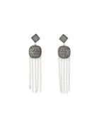 Pave Drop Fringe Earrings,