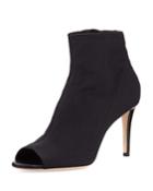 Driana Peep-toe Mesh Bootie, Black