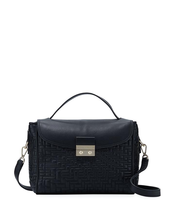 Locked Quilted Leather Flap-top