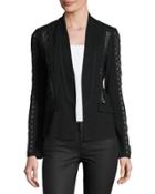 Paige Lace-inset Jacket, Black