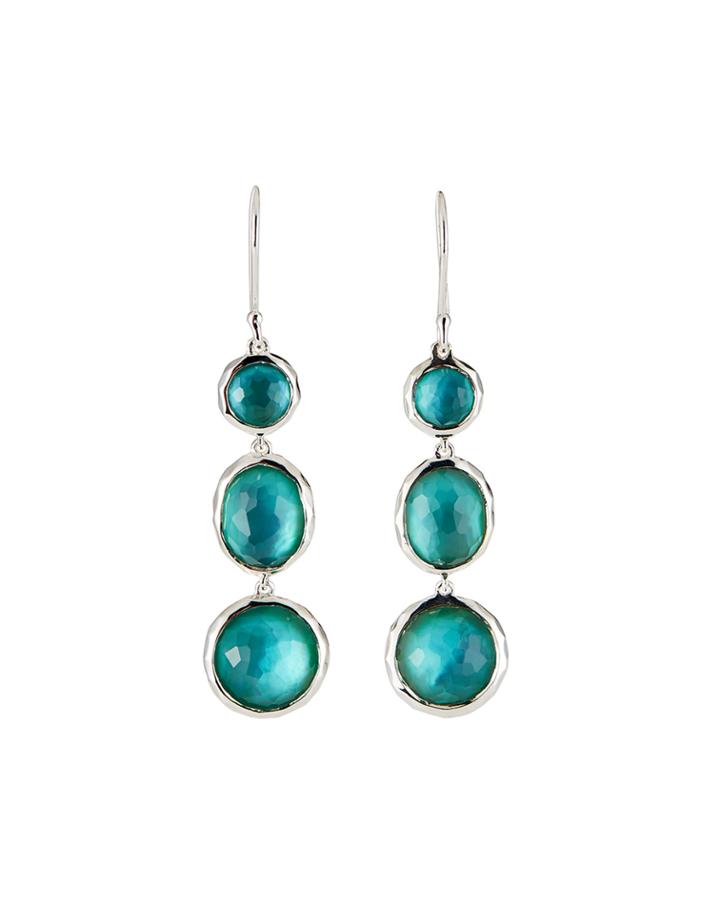 Wonderland 3-drop Earrings, Denim Blue