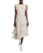 Asymmetric Tiered Floral Print