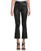Braxton Faux-leather Cropped Pants
