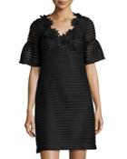 Sweet Surprise Short-sleeve Shift Dress, Black