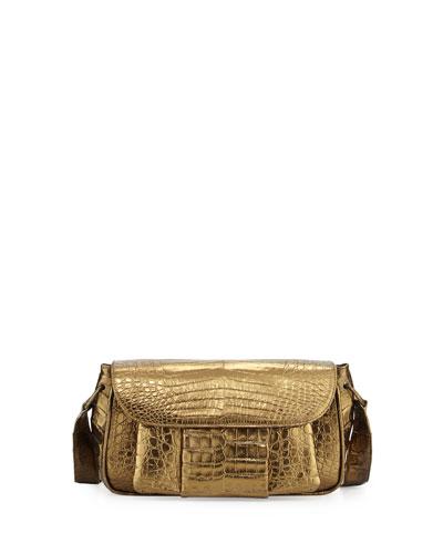 Crocodile Pleated Flap-top