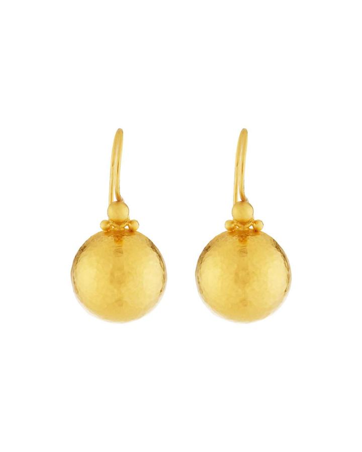 24k Classic Dome Round Button Earrings