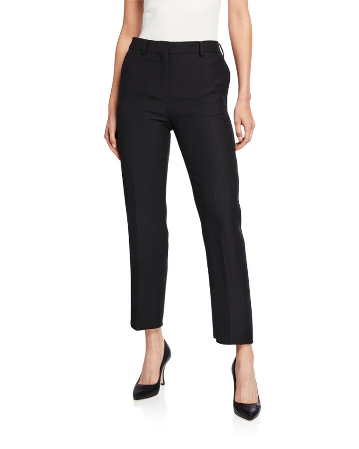 Wool/silk Straight-leg Pants