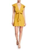 Poppy Deep-v Tie-front A-line Dress
