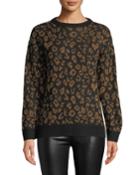 Leopard-jacquard Crewneck