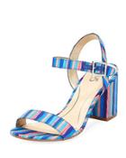 Ashton Striped Sandal, Blue Pattern