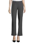 Washable Stretch-crepe Straight-leg Pants With Pocket