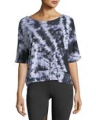 Goldie Twist-back Tie-dye Top