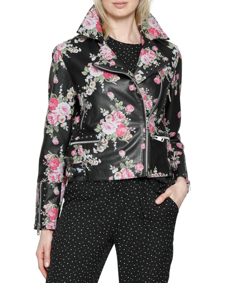 Sherron Rose-print Leather