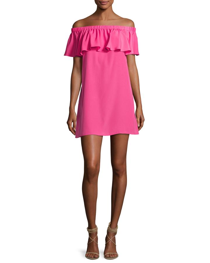Cicero Off-the-shoulder Dress, Pink