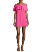 Cicero Off-the-shoulder Dress, Pink