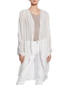 Striped Kimono W/ Pleated