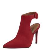 Tacy Stiletto Leather Pump, Red