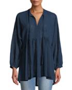 Swiss Dot High-low Tie Tunic
