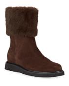 Carlin Suede Faux-fur Booties