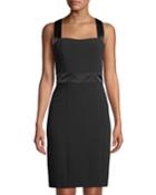 Square-neck Satin-trim Sleeveless