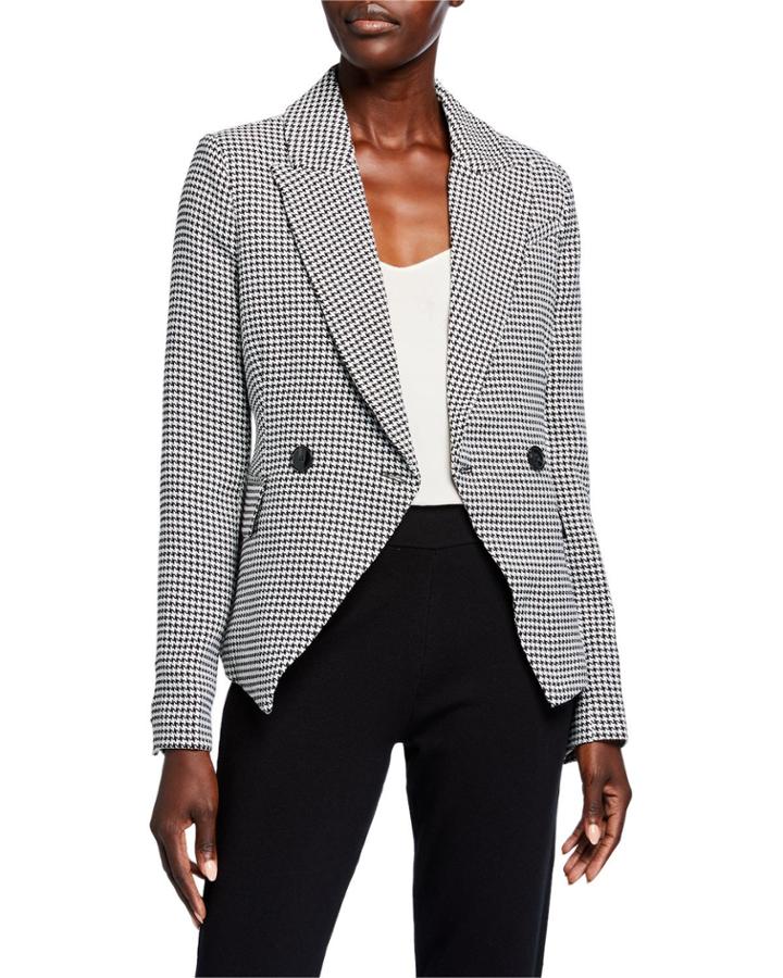 Clorinda Houndstooth Double-breasted Jacket